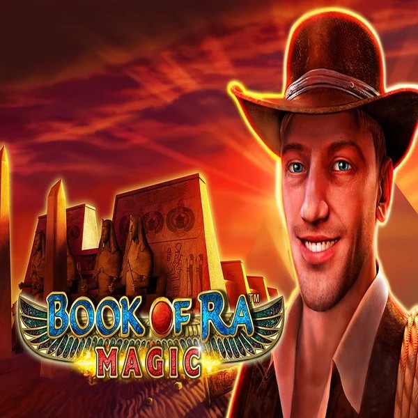 Slots logo of Book of Ra Magic from Greentube at Rizzio Casino