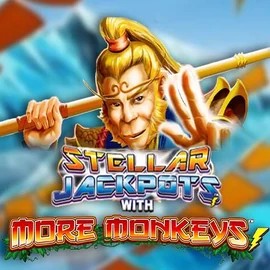 Stellar Jackpots with More Monkeys casino game by Lightning Box Game – featured logo at Rizzio Casino