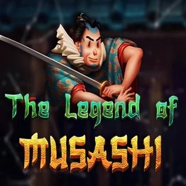 The Legend of Musashi slot logo by Peter &amp; Sons at Rizzio Casino
